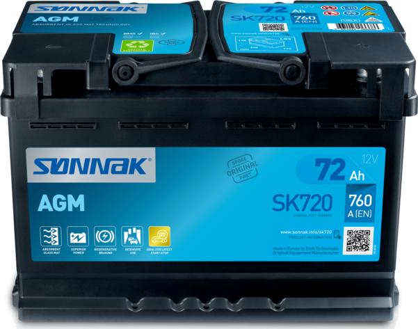 Sonnak SK720 - Стартерная аккумуляторная батарея, АКБ autodif.ru