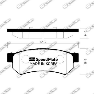 SpeedMate SM-BPG020 - Тормозные колодки, дисковые, комплект autodif.ru