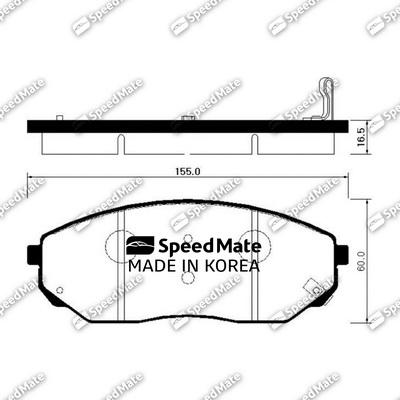 SpeedMate SM-BPK022 - Тормозные колодки, дисковые, комплект autodif.ru