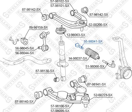 Stellox 55-98041-SX - 55-98041-SX_тяга рулевая!- Toyota Land Cruiser GRJ12#-KDJ12# 02> autodif.ru