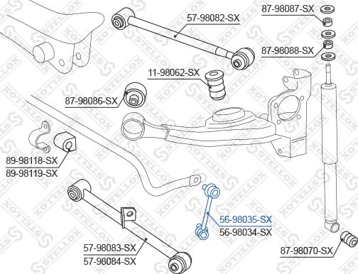 Stellox 56-98035-SX - 56-98035-SX_тяга стабилизатора заднего левая!-Toyota RAV 4 ACA2#-CLA2#-ZCA2# 00> autodif.ru