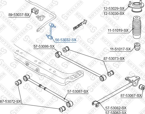 Stellox 56-53032-SX - тяга стабилизатора заднего!\ KIA Cerato 04> autodif.ru