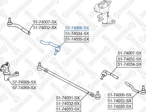 Stellox 51-74006-SX - 51-74006-SX_наконечник рулевой внутренний!- Nissan Terrano autodif.ru