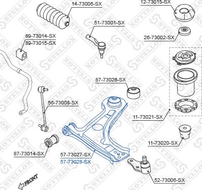 Stellox 57-73028-SX - Рычаг подвески колеса autodif.ru