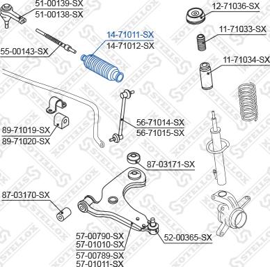Stellox 14-71011-SX - 14-71011-SX_пыльник рейки рулевой! без г-у- Mazda 121 ZQ 96>. Ford Fiesta all 83> autodif.ru