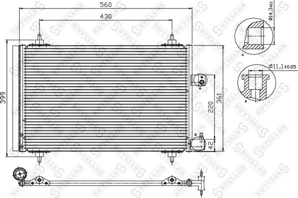 Stellox 10-45067-SX - радиатор кондиционера!\Peugeot 407,Citroen C5 all 04> autodif.ru