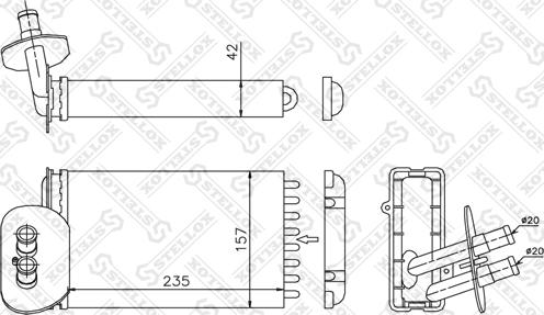 Stellox 10-35048-SX - радиатор печки!\ VW T4 all 90> autodif.ru