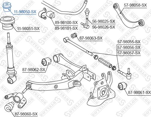 Stellox 11-98050-SX - 11-98050-SX_отбойник амортизатора заднего!\ Toyota Avensis AT25# 03> autodif.ru