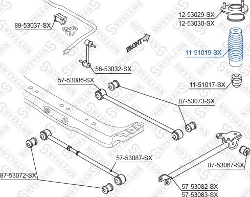 Stellox 11-51019-SX - пыльник амортизатора заднего!\ Hyundai Elantra 00>, KIA Cerato 04> autodif.ru