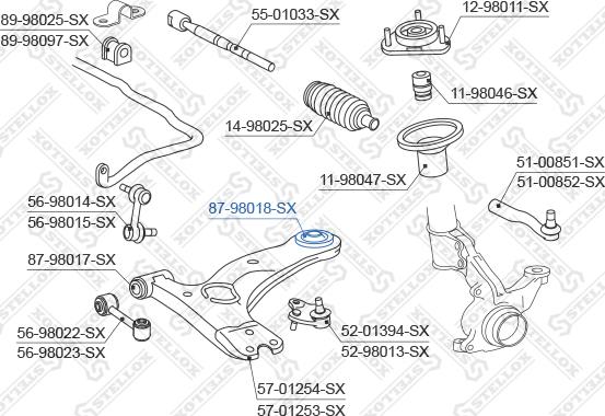 Stellox 87-98018-SX - сайлентблок рычага зад.!\ Toyota Avensis 97-03 autodif.ru