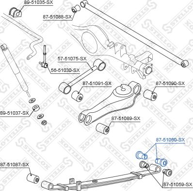 Stellox 87-51060-SX - сайлентблок рессоры зад. верхн.!\ Hyundai H100 93> autodif.ru