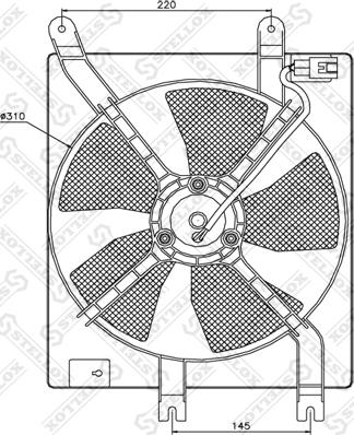 Stellox 29-99252-SX - вентилятор охлаждения!\ Daewoo Matiz 0.8/1.0 98> autodif.ru