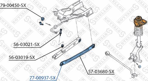 Stellox 77-00937-SX - Сайлентблок, рычаг подвески колеса autodif.ru