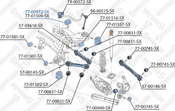 Stellox 77-00972-SX - сайлентблок редуктора зад.!\ BMW 3 E46 1.6i-3.0i/D 98> autodif.ru
