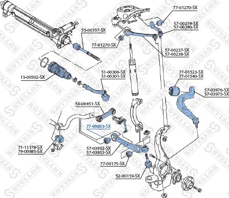 Stellox 77-00853-SX - Сайлентблок, рычаг подвески колеса autodif.ru