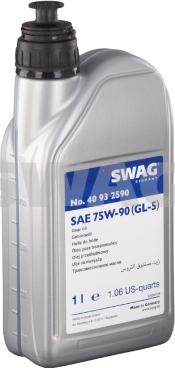 Swag 40 93 2590 - Масло трансмиссионное полусинтетическое 1л - полусинтетика 75W90 GL5 40932590 autodif.ru