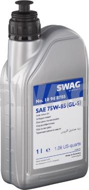Swag 10 94 8785 - Масло трансмиссионное полусинтетическое 1л - для редукторов/дифференциалов (желтое), 75W-85, GL-5, д autodif.ru