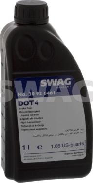 Swag 30 92 6461 - Жидкость тормозная 1л - DOT 4, спецификации ОЕМ: DBL 7760, GME L5 104, VAG TL 7766X/Y, Ford SAM 6C91 autodif.ru