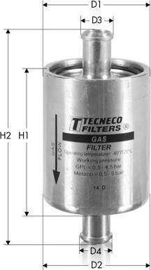 Tecneco Filters GAS13 - Топливный фильтр autodif.ru