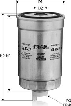 Tecneco Filters GS824/3 - Топливный фильтр autodif.ru