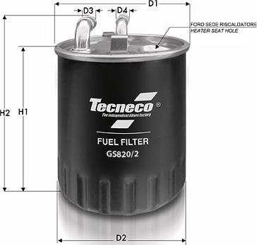 Tecneco Filters GS820/2 - Топливный фильтр autodif.ru