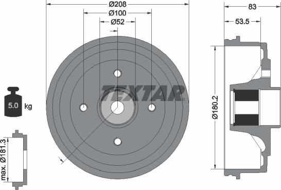 Textar 94041700 - Тормозной барабан autodif.ru