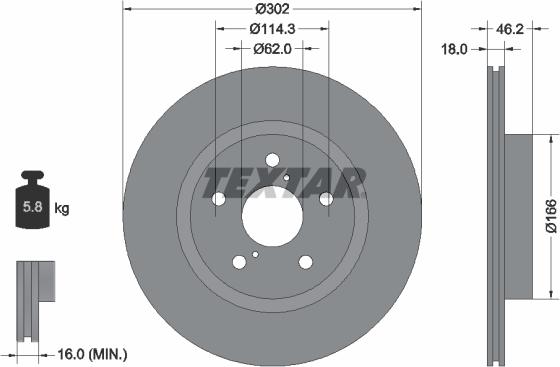 Textar 92093500 - Тормозной диск autodif.ru