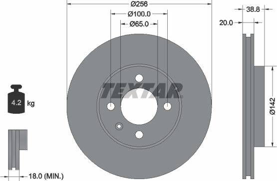 Textar 92036803 - Тормозной диск autodif.ru