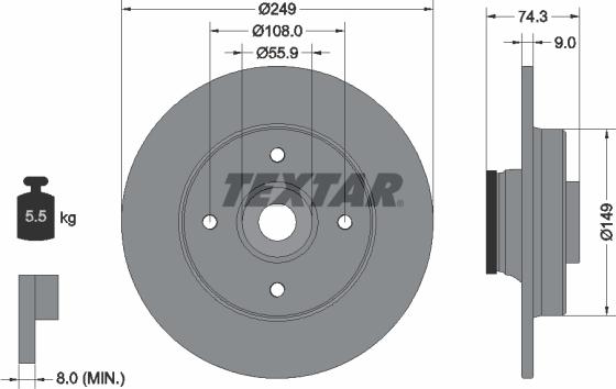 Textar 92194103 - Тормозной диск autodif.ru