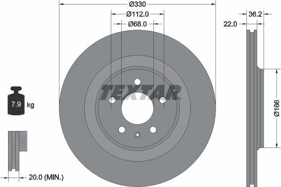 Textar 92160303 - Тормозной диск autodif.ru