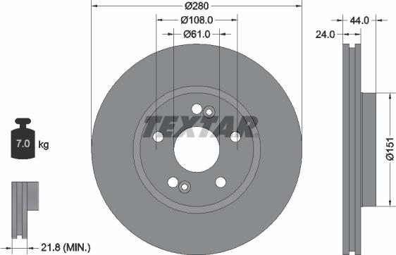 Textar 92113803 - Тормозной диск autodif.ru