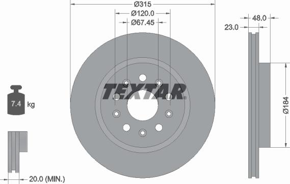 Textar 92324505 - Тормозной диск autodif.ru