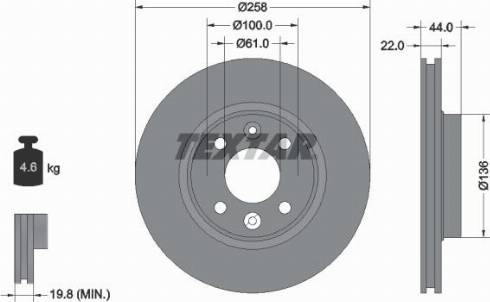 Textar 92255200 - Тормозной диск autodif.ru