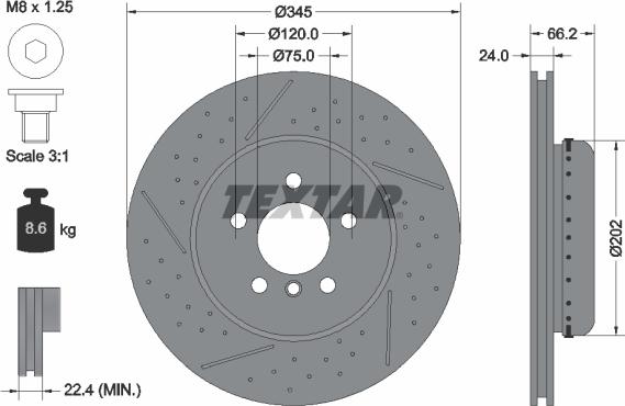 Textar 92265525 - Тормозной диск autodif.ru