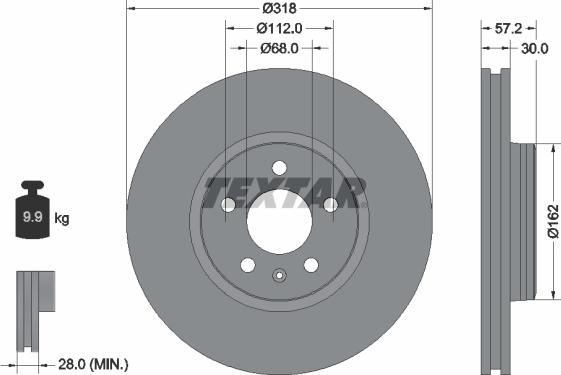 Textar 92282705 - Тормозной диск autodif.ru