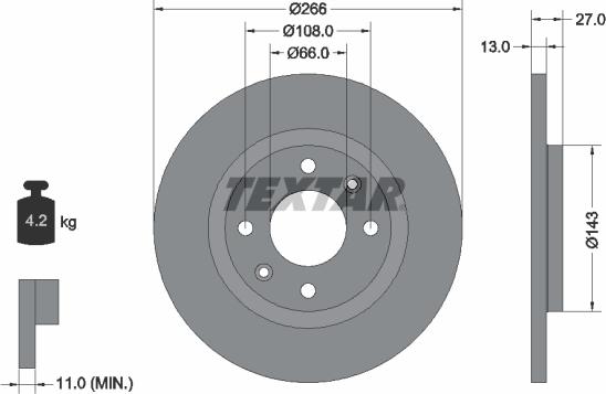 Textar 92089103 - Тормозной диск autodif.ru
