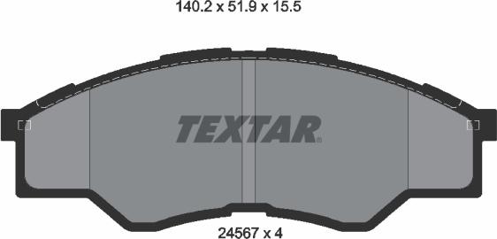 Textar 2456701 - Тормозные колодки, дисковые, комплект autodif.ru