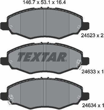 Textar 2452301 - Колодки тормозные дисковые передн TOYOTA: HILUX пикап 2.5 D-4D 83- autodif.ru