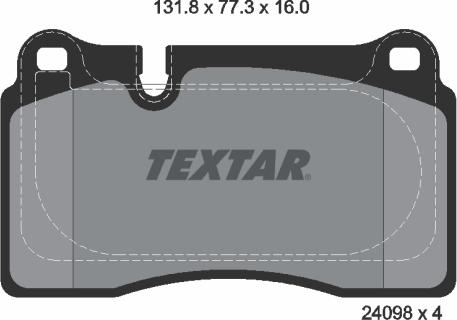 Textar 2409803 - Тормозные колодки, дисковые, комплект autodif.ru