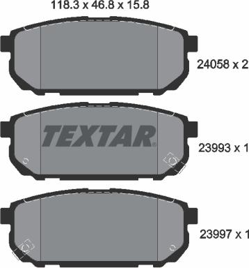 Textar 2405801 - Тормозные колодки, дисковые, комплект autodif.ru