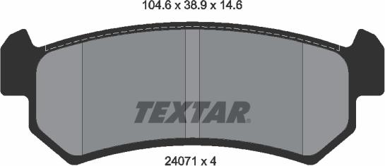 Textar 2407101 - Тормозные колодки, дисковые, комплект autodif.ru