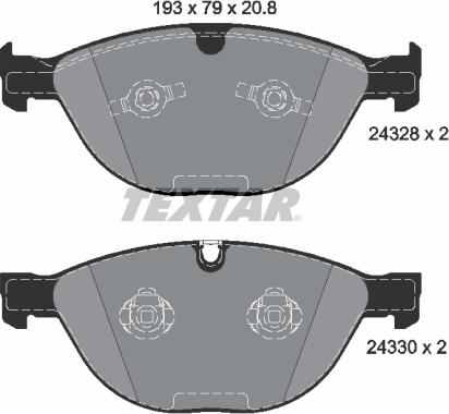 Textar 2432801 - Тормозные колодки, дисковые, комплект autodif.ru