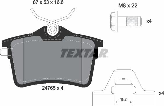 Textar 2476501 - Тормозные колодки, дисковые, комплект autodif.ru