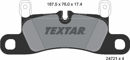 Textar 2472102 - Тормозные колодки, дисковые, комплект autodif.ru