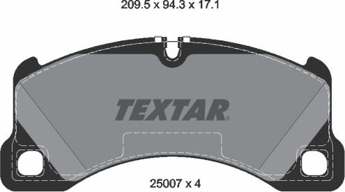 Textar 2500701 - Тормозные колодки, дисковые, комплект autodif.ru