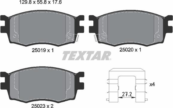 Textar 2501901 - Тормозные колодки, дисковые, комплект autodif.ru