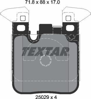 Textar 2502902 - Тормозные колодки, дисковые, комплект autodif.ru