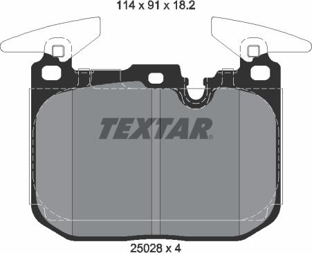 Textar 2502801 - Тормозные колодки, дисковые, комплект autodif.ru