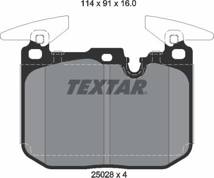 Textar 2502807 - Тормозные колодки, дисковые, комплект autodif.ru