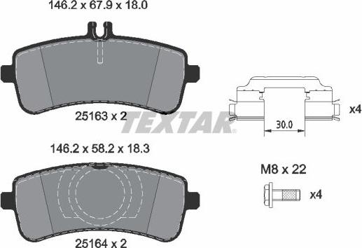 Textar 2516305 - Колодки тормозные дисковые с противошумной пластиной Q+ зад autodif.ru